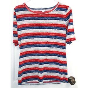 LulaRoe Womens Patriotic Short Sleeve T-Shirt Size XL